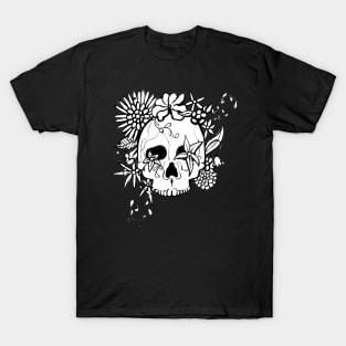 skull and flowers T-Shirt